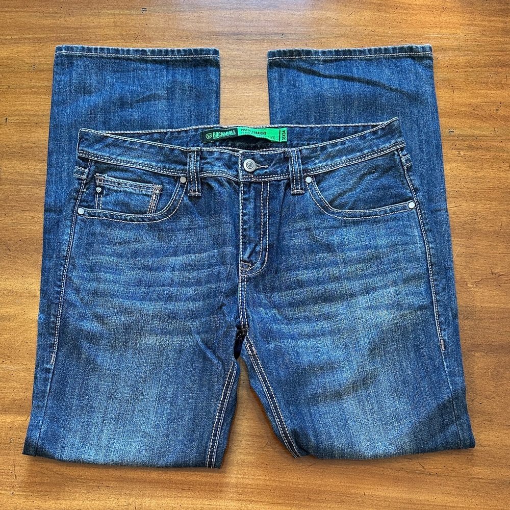 NWOT Rock & Roll Denim Men’s Pistol Straight Leg Jeans 36x34 - Picture 4 of 6